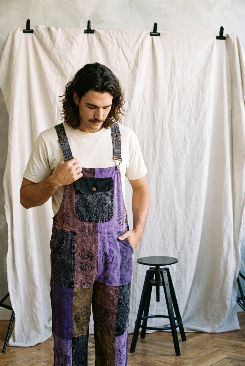 Reed wearing the Heathmoor Overalls, studio