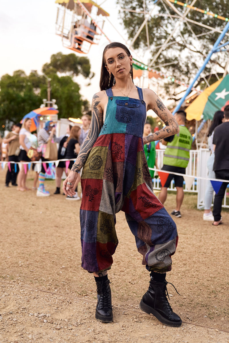 Handmade Nepalese Patchwork Overalls - Hippie Hut Australia