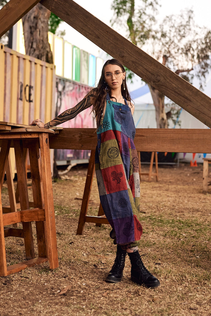 Handmade Nepalese Patchwork Overalls - Hippie Hut Australia