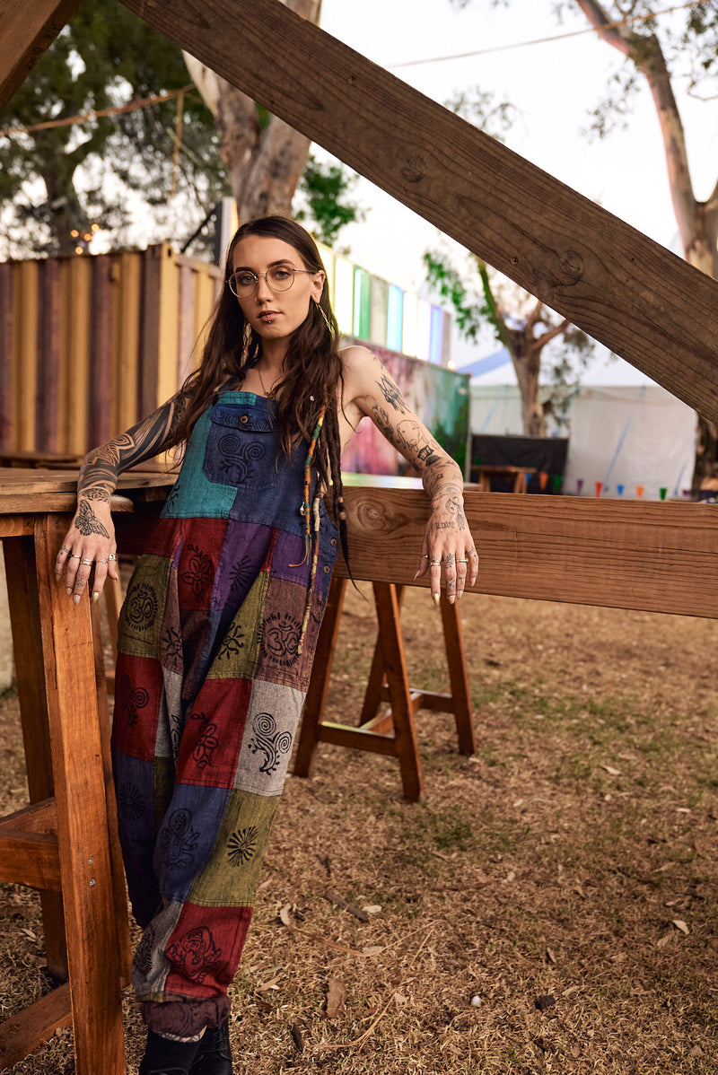 Handmade Nepalese Patchwork Overalls - Hippie Hut Australia