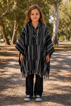 Kids Black Poncho