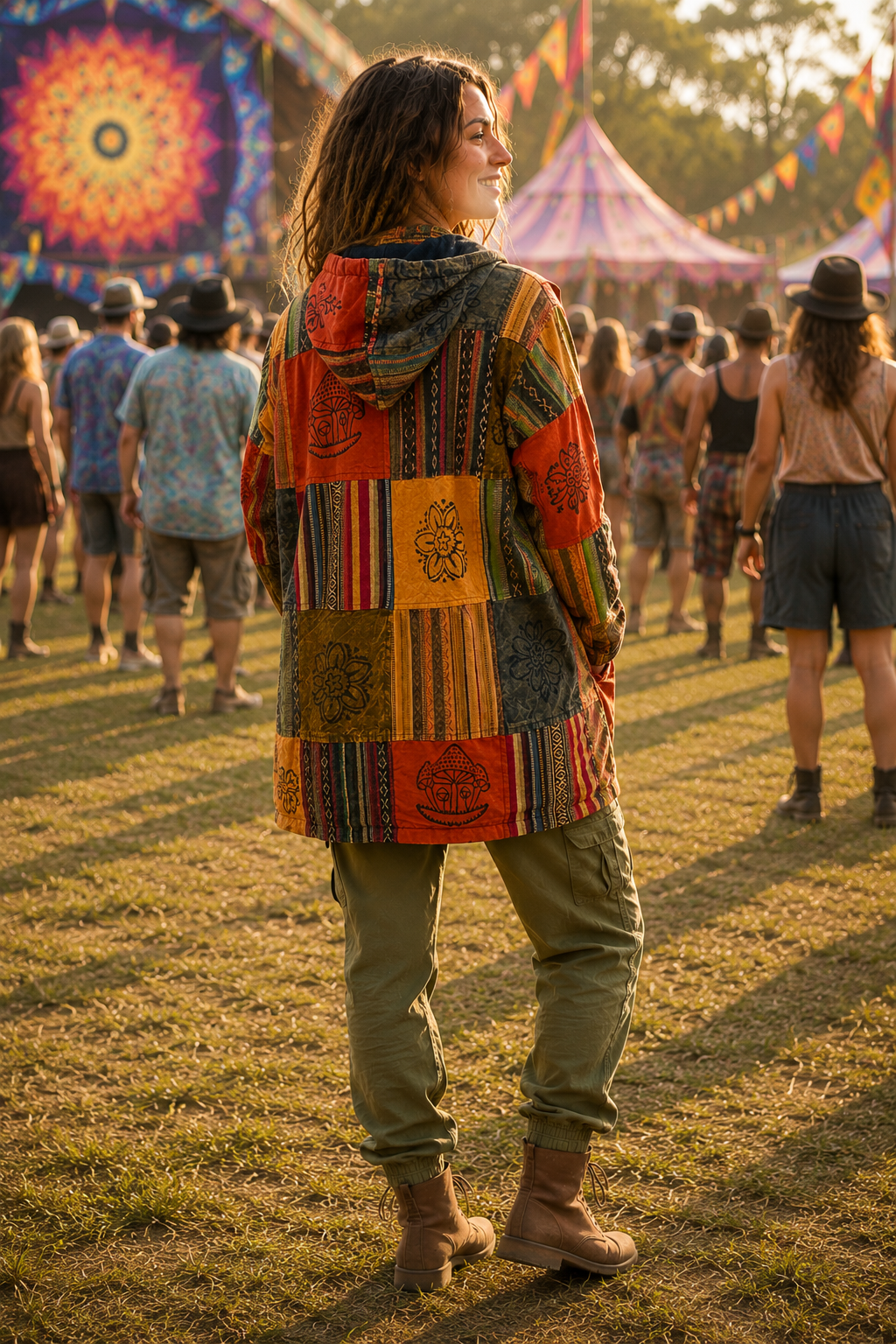 Orange Horizon Patchwork Jacket