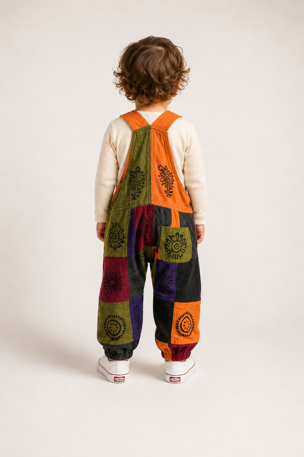 Kids Patchwork Dungarees