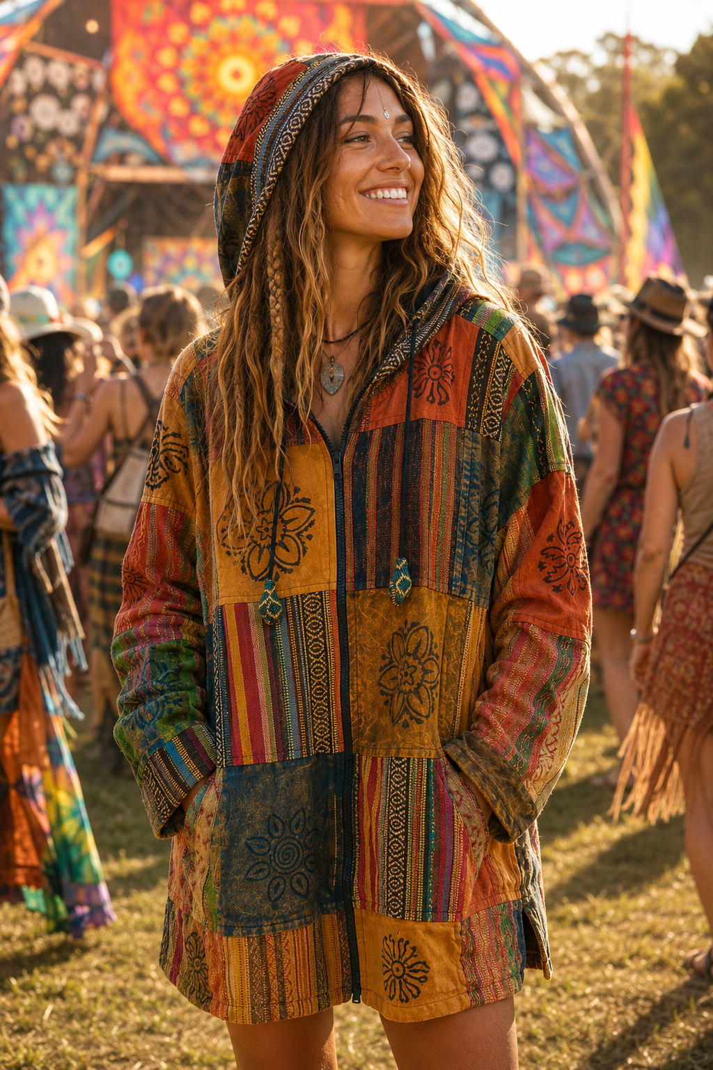 Orange Horizon Patchwork Jacket
