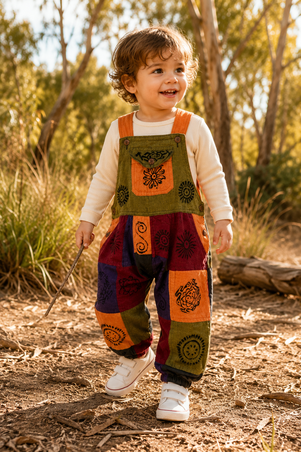 Kids Patchwork Dungarees