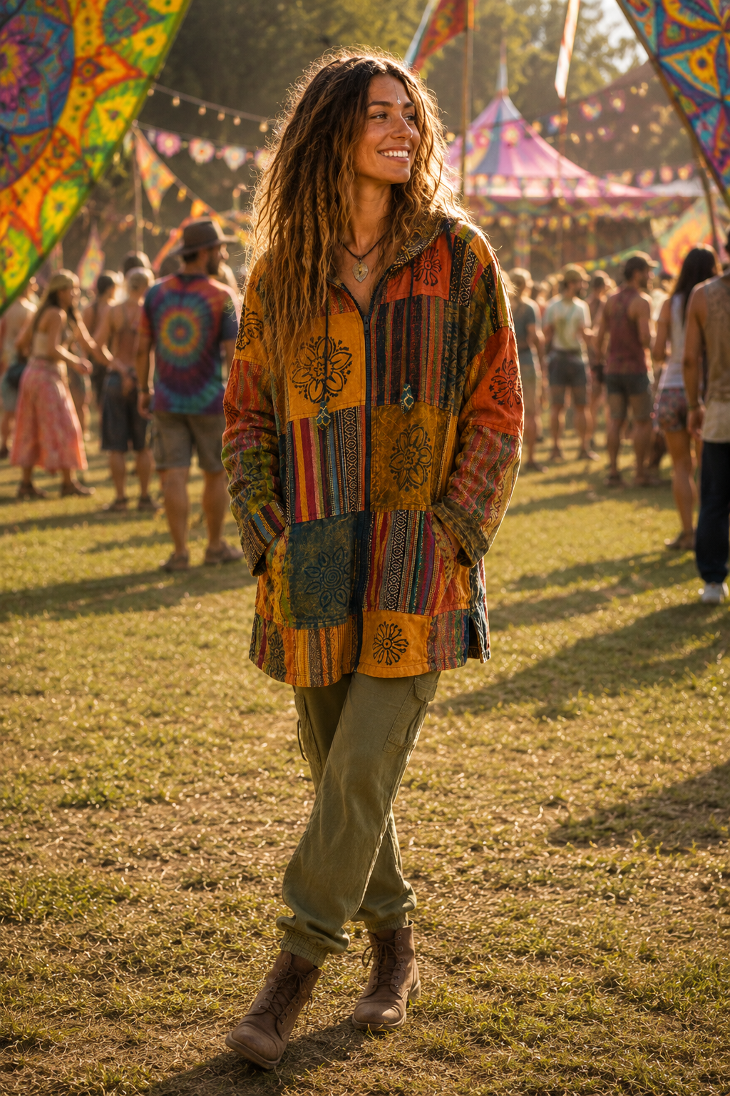 Orange Horizon Patchwork Jacket