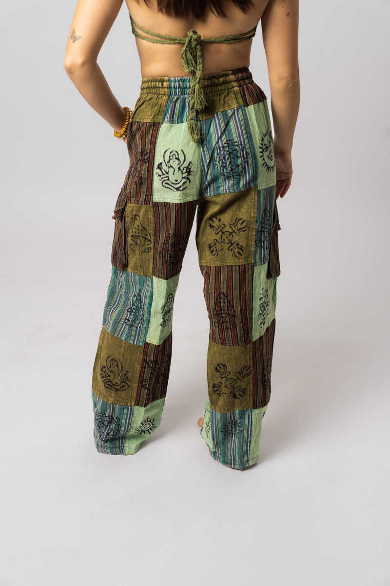 Green Patchwork Pants