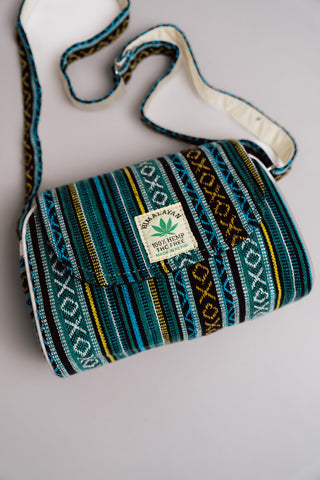 Blue Wave Hemp Shoulder Bag