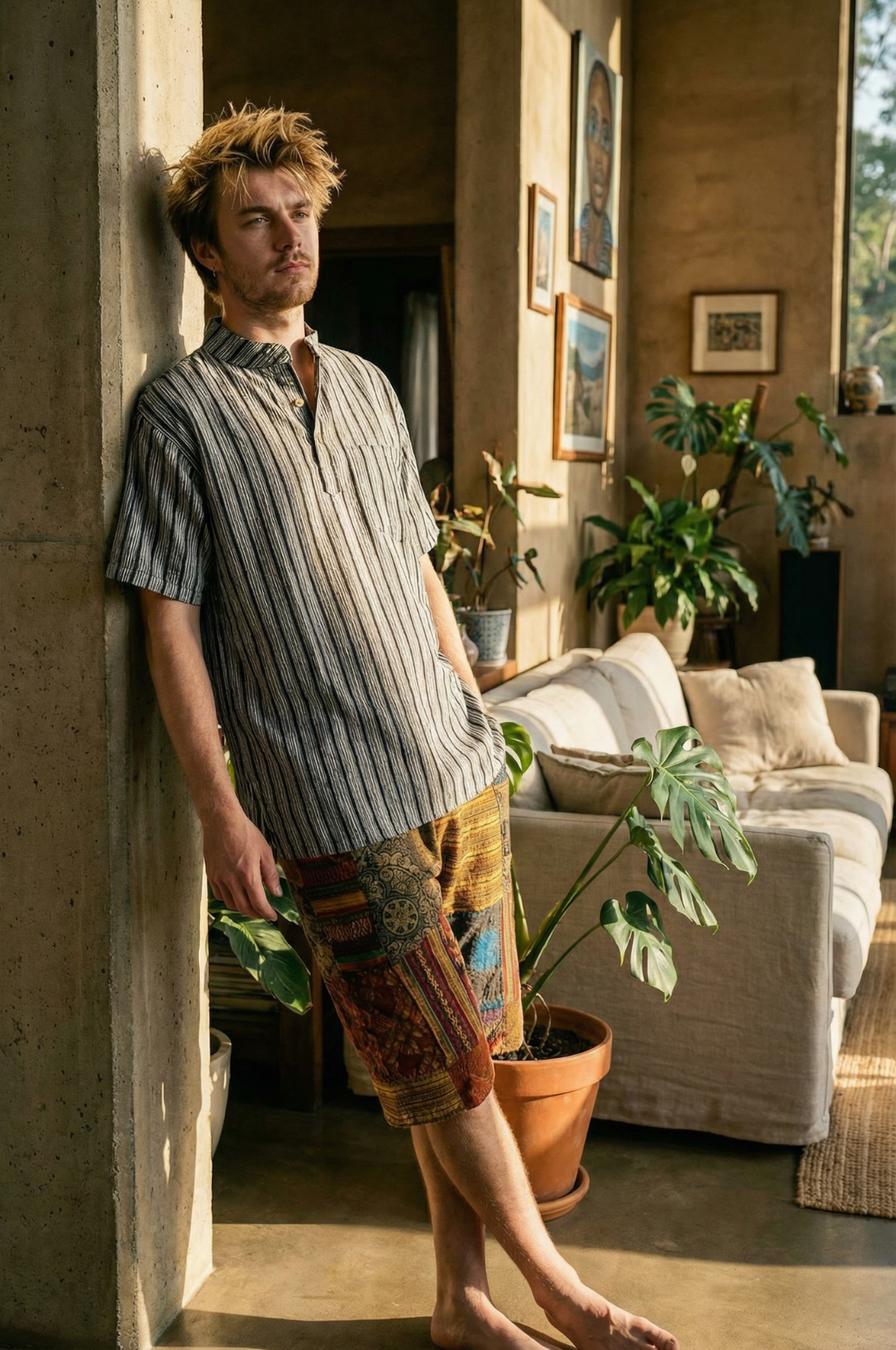 Saffron Nomad Patch Shorts