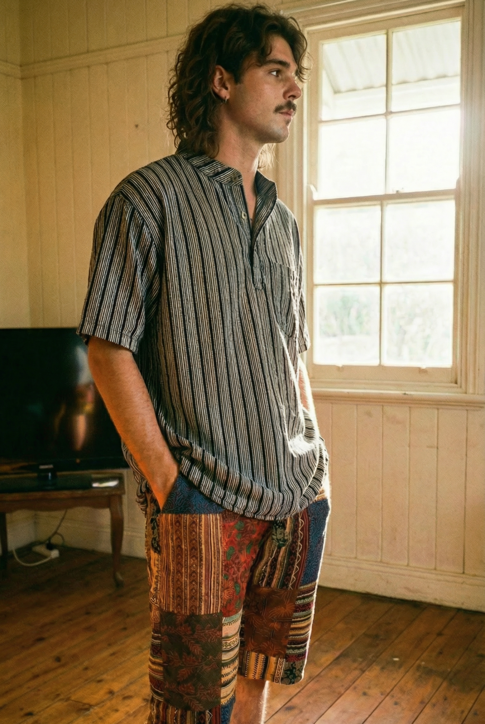 Saffron Nomad Patch Shorts