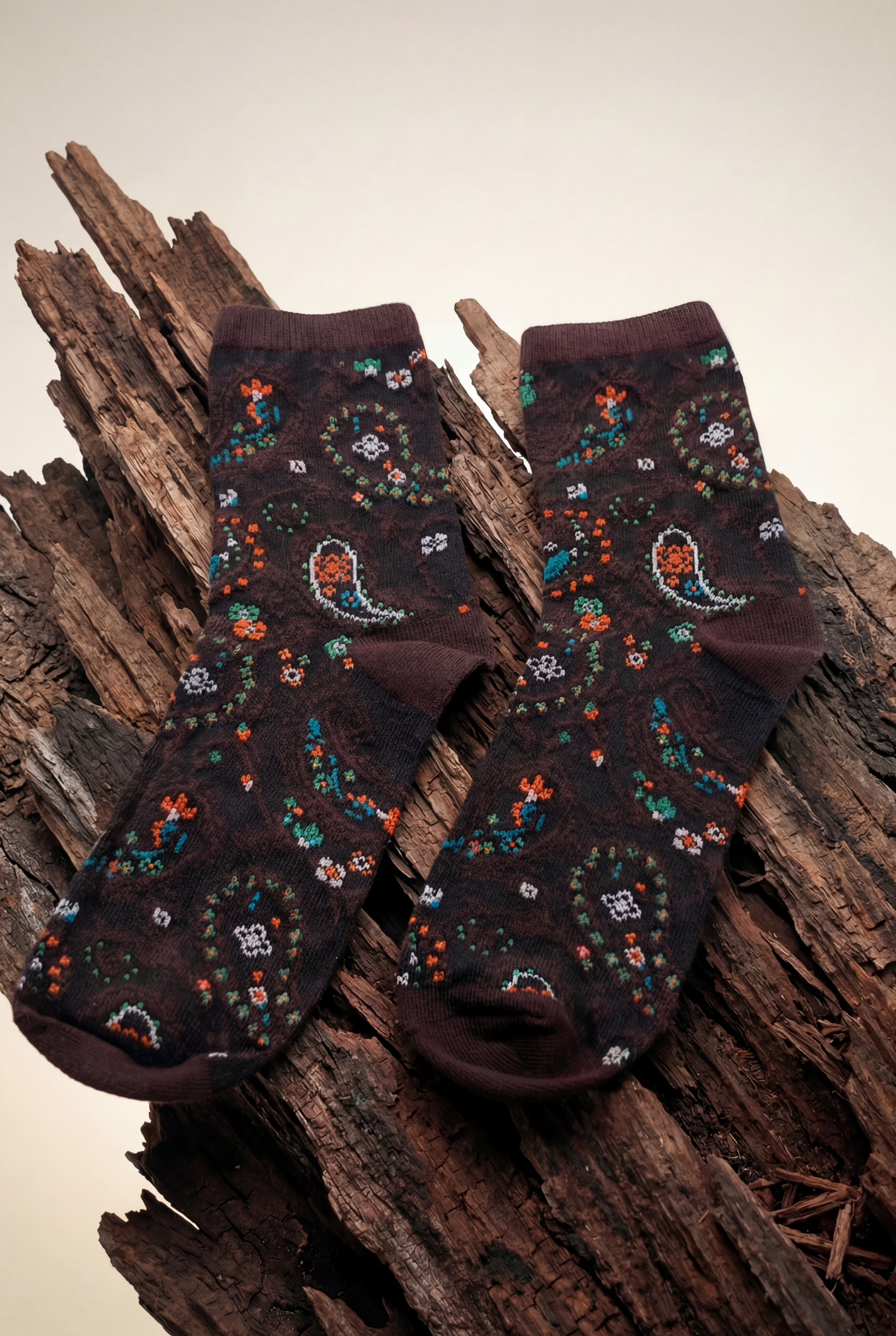 Tree Bark Hippie Socks