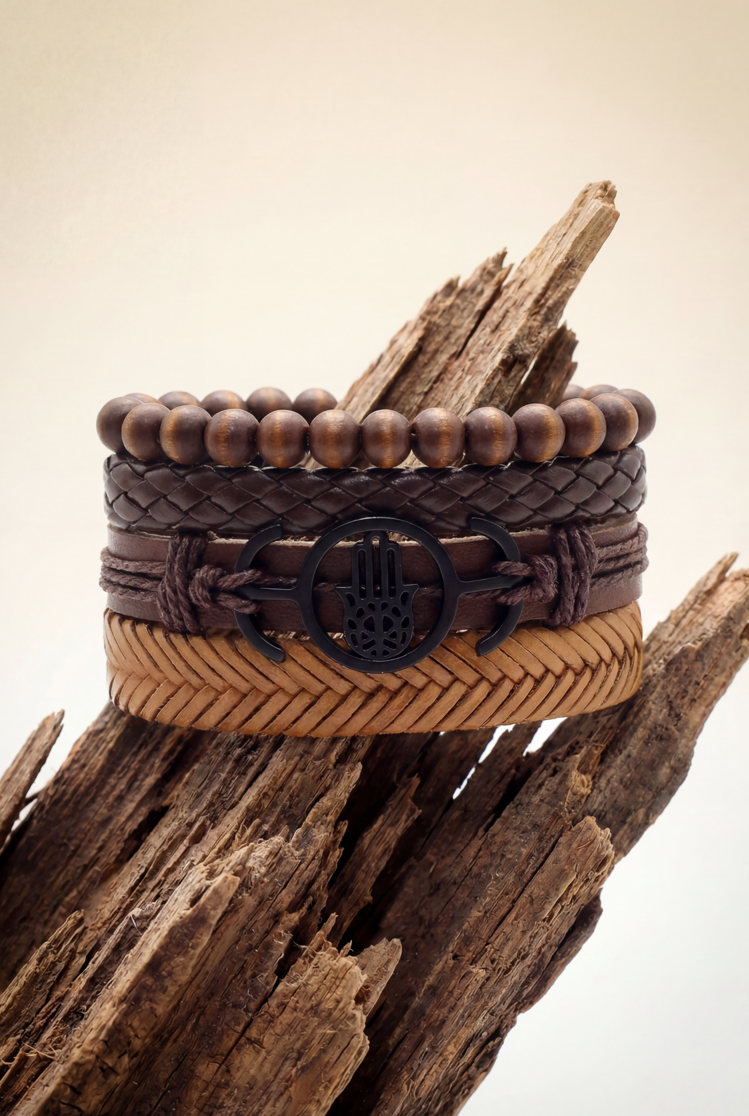 Black Hamsa Hand Bracelet Pack