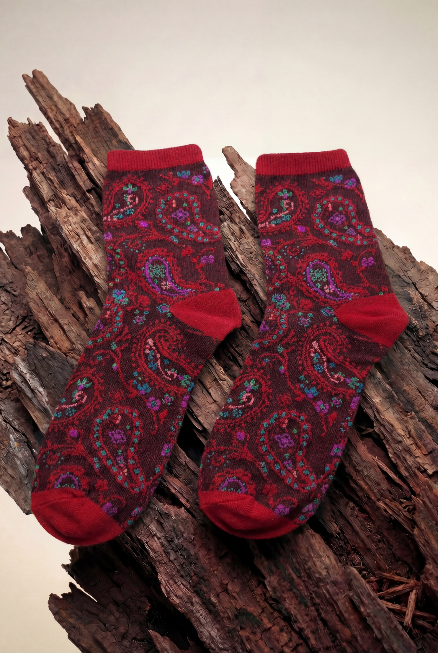 Coral Red Hippie Socks