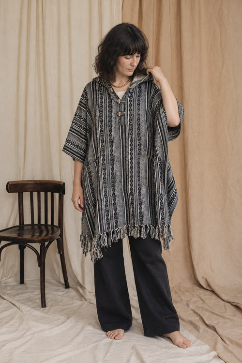 Handmade Black Nepalese Poncho