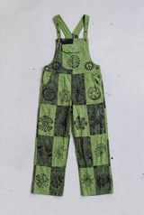 The Fernbrook Overalls in Forest laid flat, full front view