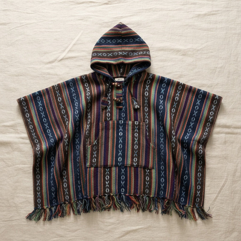Kids Earthy Poncho flat lay