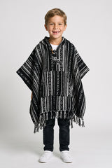 Kids Black Poncho — front view