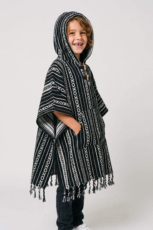Kids Black Poncho