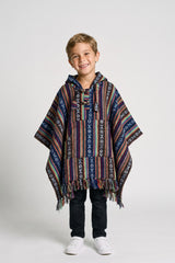 Kids Earthy Poncho — front view