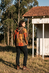 Orange Horizon Patchwork Jacket — back view