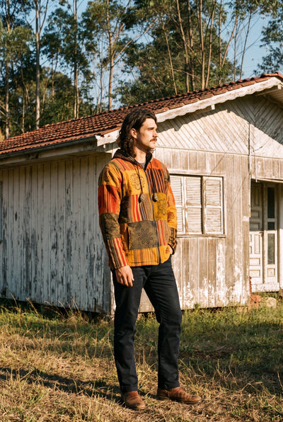 Orange Horizon Patchwork Jacket