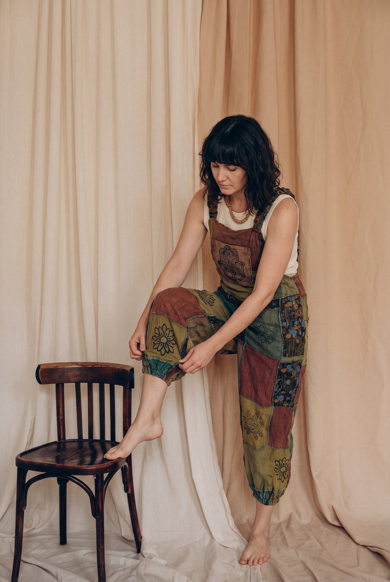 Ana wearing the Wattlewood Overalls, studio