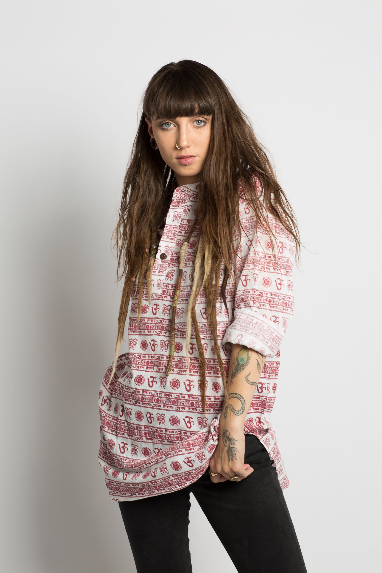 OM Symbol Handmade Nepalese Shirt - Hippie Hut Australia 
