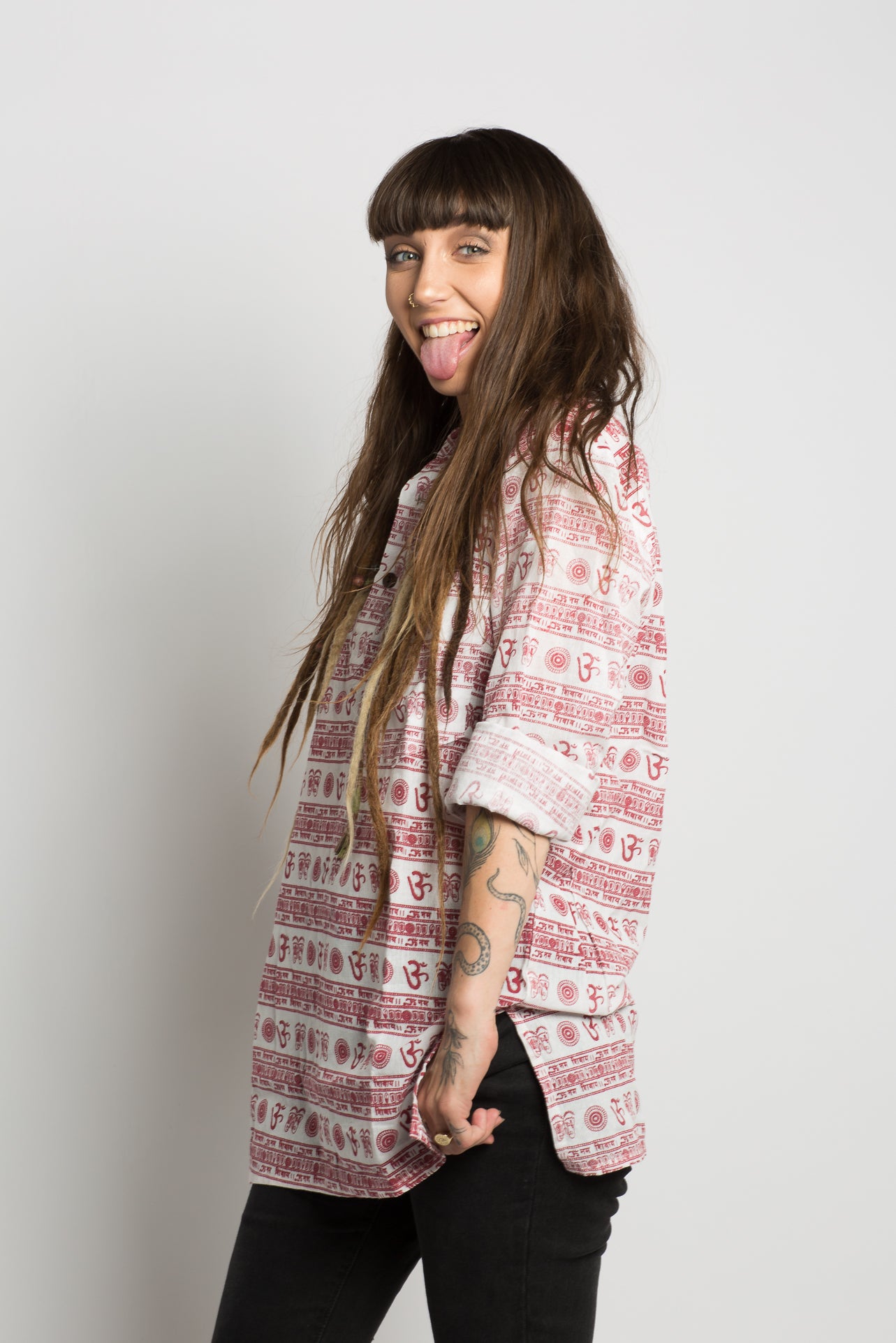 OM Symbol Handmade Nepalese Shirt - Hippie Hut Australia 