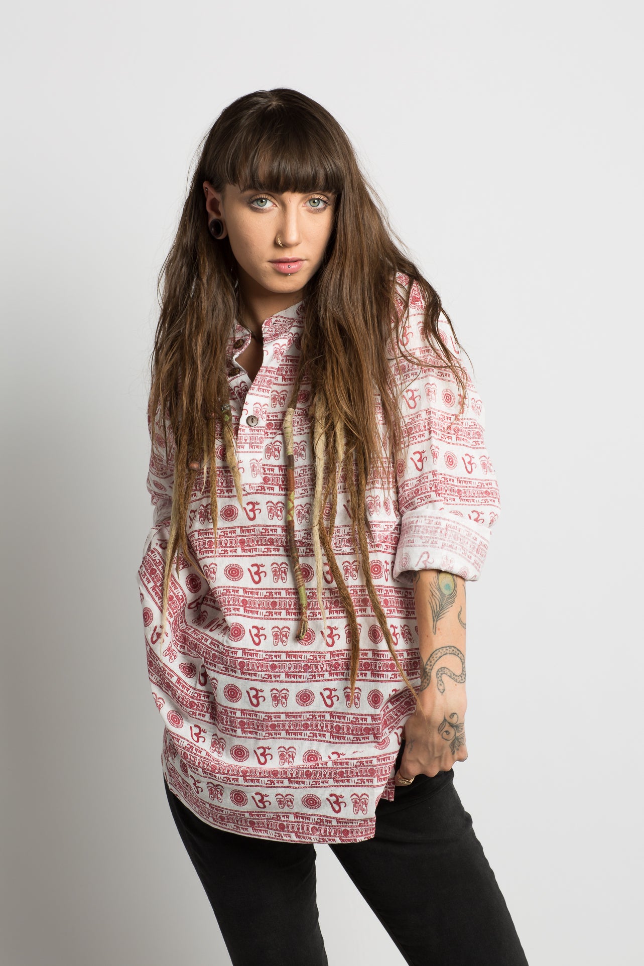 OM Symbol Handmade Nepalese Shirt - Hippie Hut Australia 