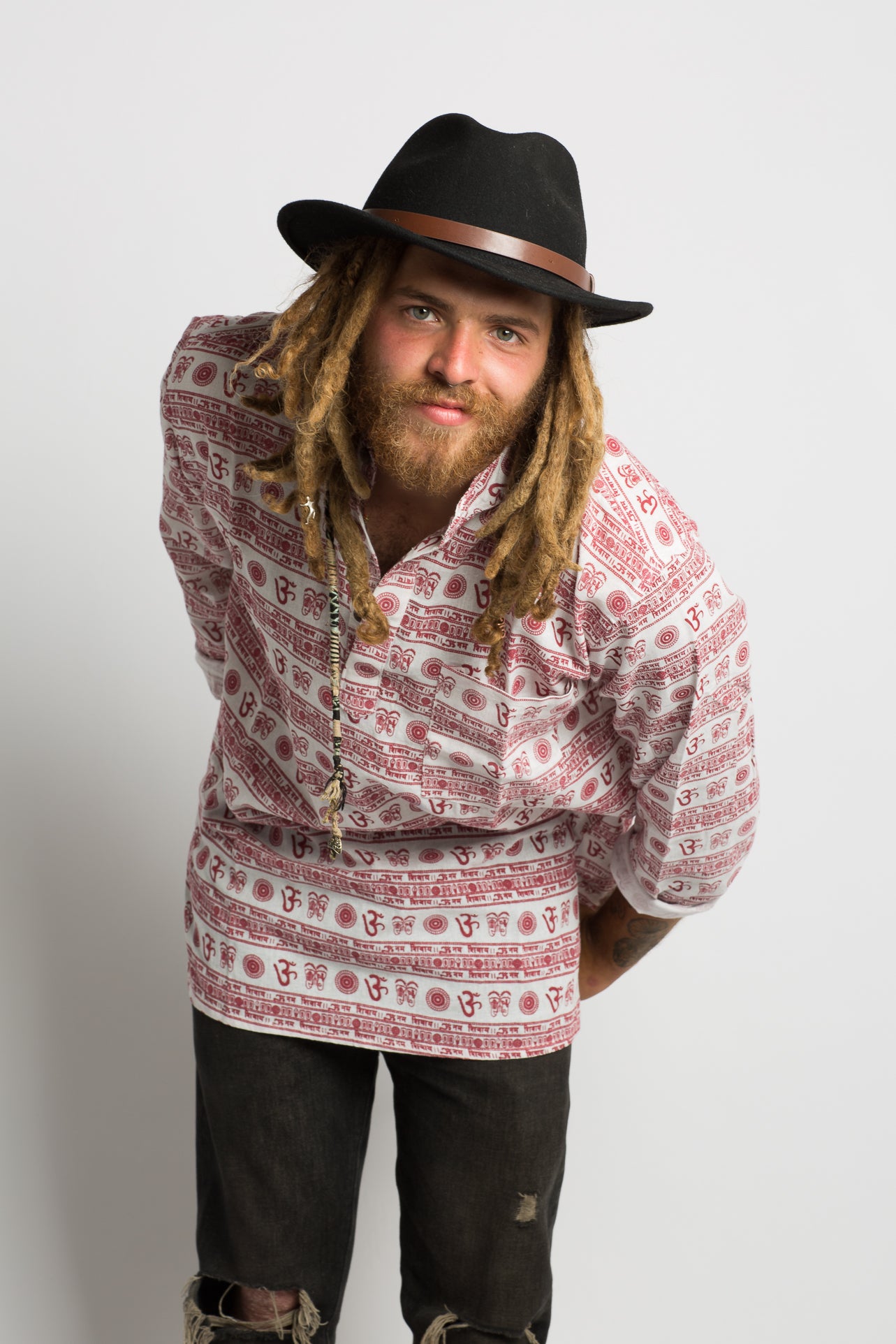 OM Symbol Handmade Nepalese Shirt - Hippie Hut Australia 