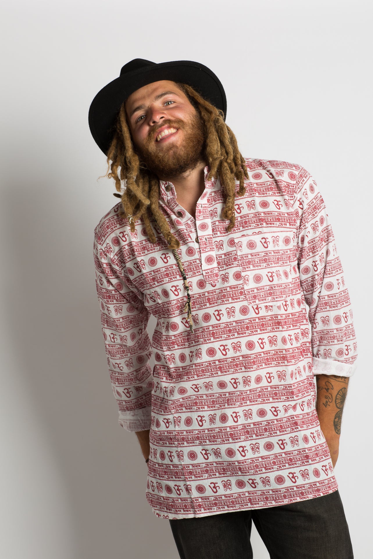 OM Symbol Handmade Nepalese Shirt - Hippie Hut Australia 