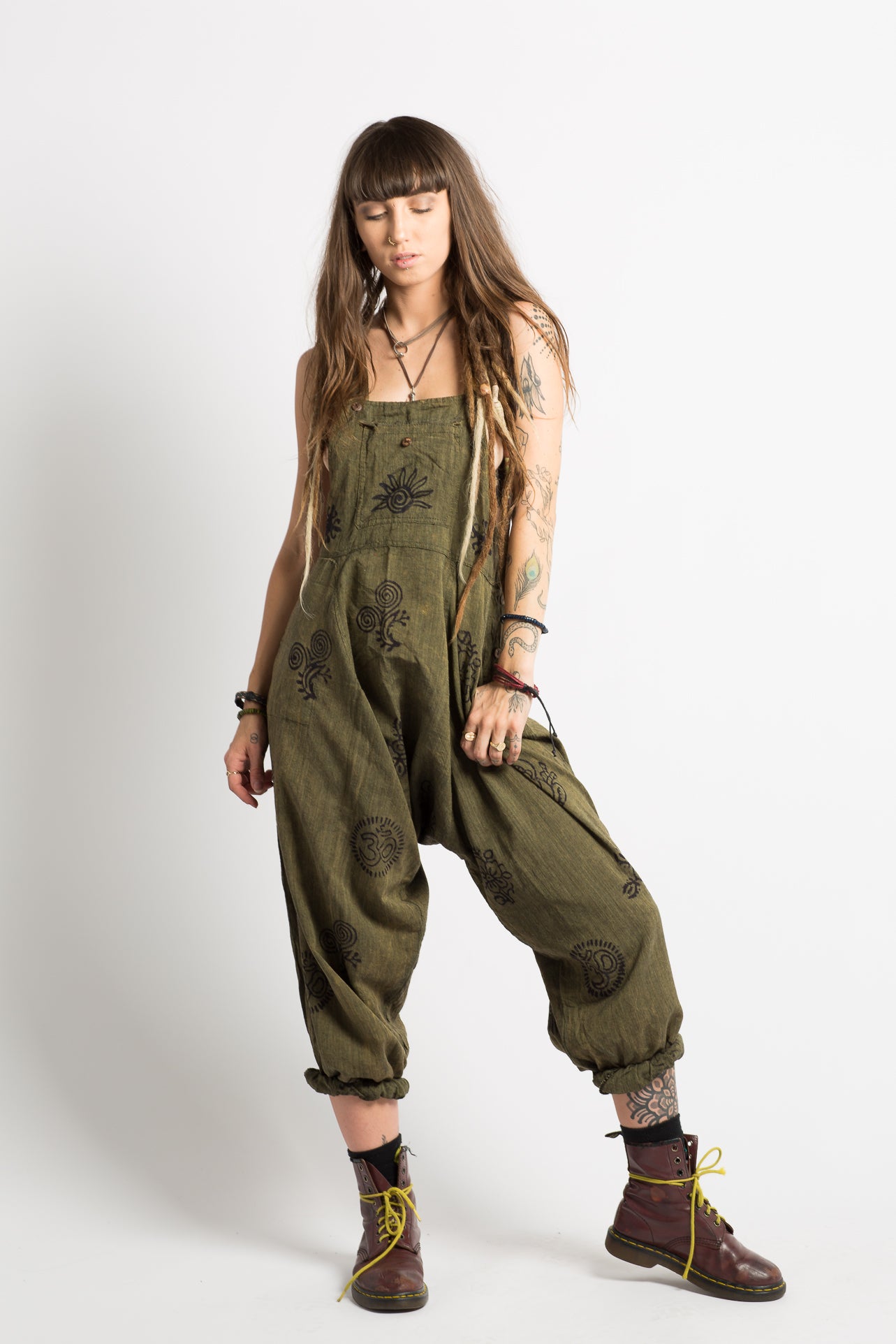 Handmade Green Nepalese Overalls - Hippie Hut Australia 