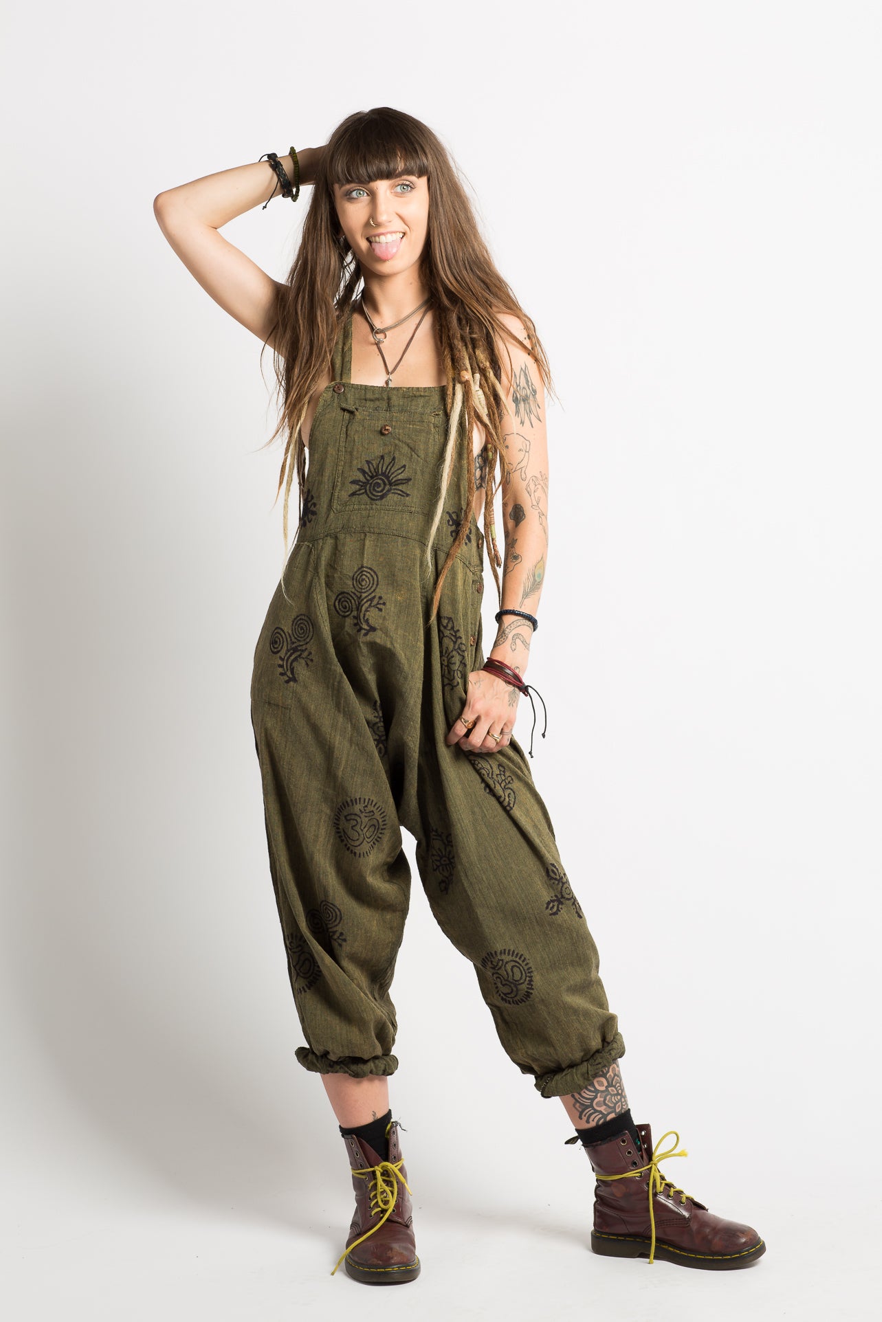 Handmade Green Nepalese Overalls - Hippie Hut Australia 