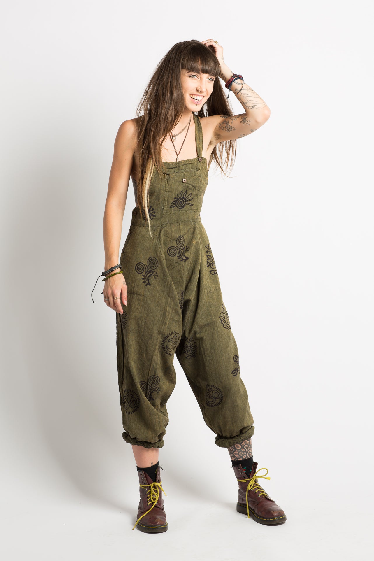 Handmade Green Nepalese Overalls - Hippie Hut Australia 