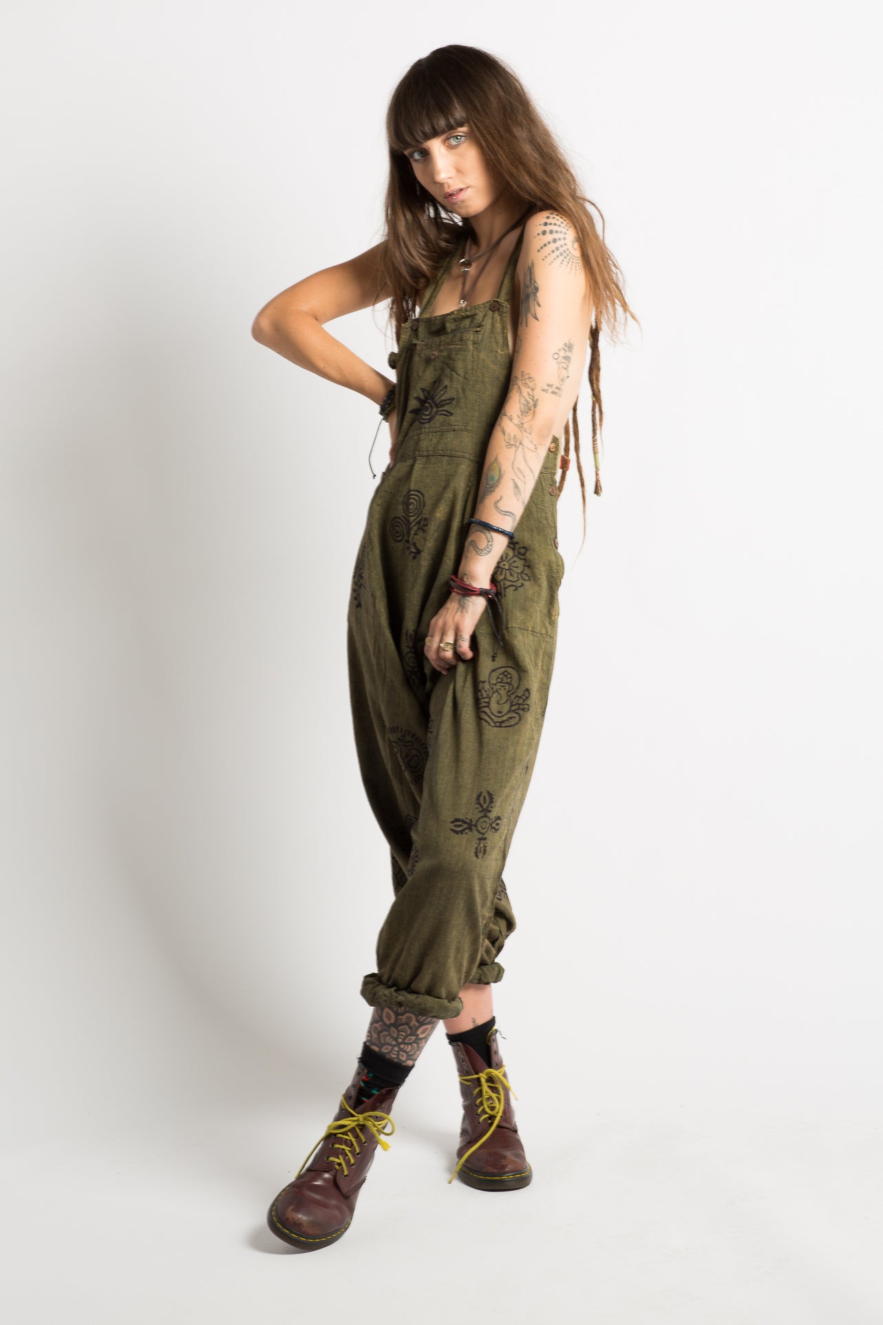 Handmade Green Nepalese Overalls - Hippie Hut Australia 
