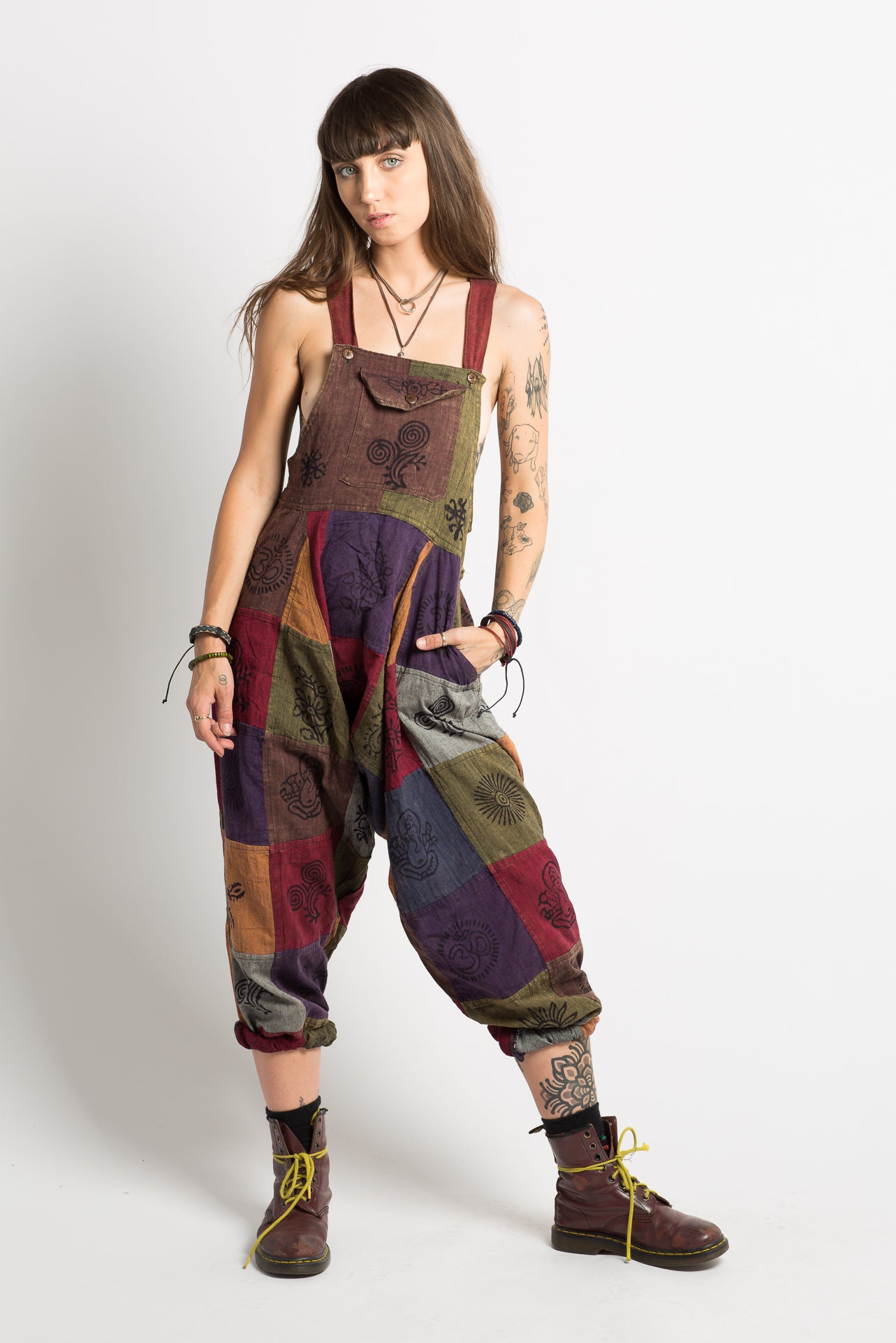 Handmade Nepalese Patchwork Overalls - Hippie Hut Australia 