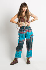 Handmade Unisex Blue Patterned Nepalese Pants - Hippie Hut Australia