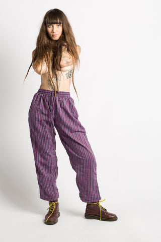 Purple Striped Hippie Pants
