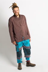 Handmade Unisex Blue Patterned Nepalese Pants - Hippie Hut Australia
