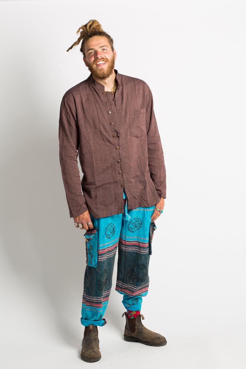 Handmade Unisex Blue Patterned Nepalese Pants - Hippie Hut Australia