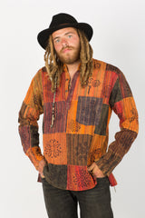 Handmade Red Nepalese Shirt - Hippie Hut Australia