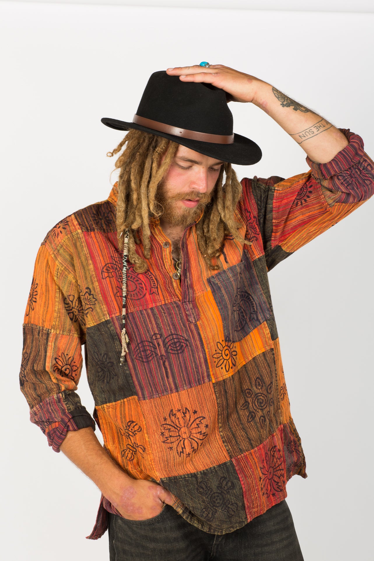 Handmade Red Nepalese Shirt - Hippie Hut Australia 