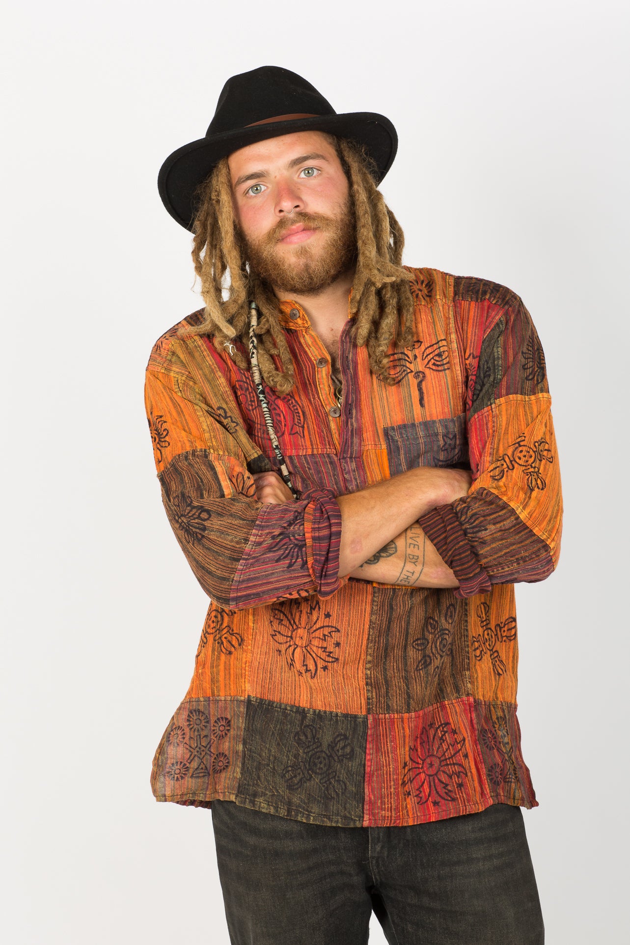 Handmade Red Nepalese Shirt - Hippie Hut Australia 