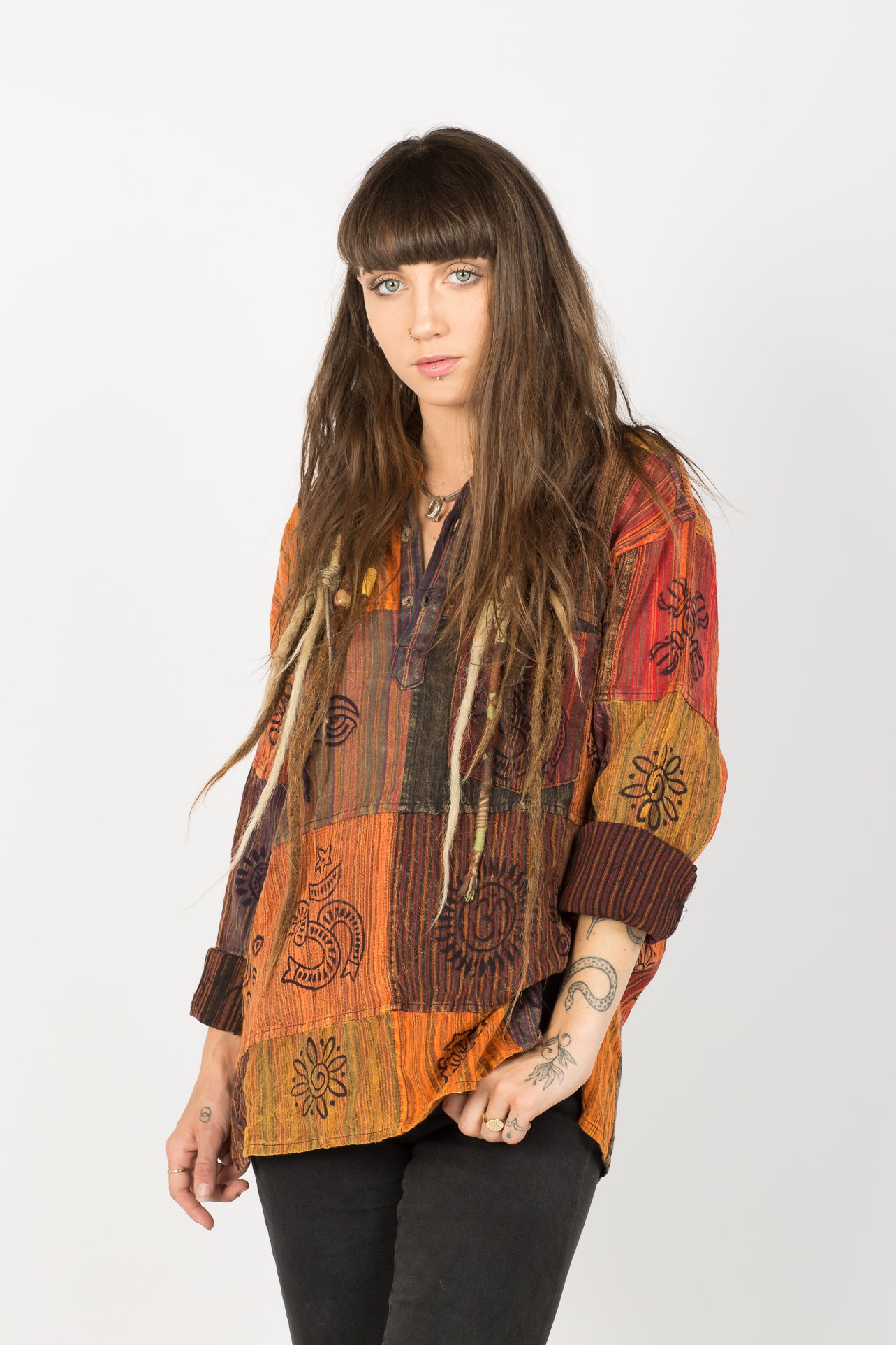 Handmade Red Nepalese Shirt - Hippie Hut Australia 