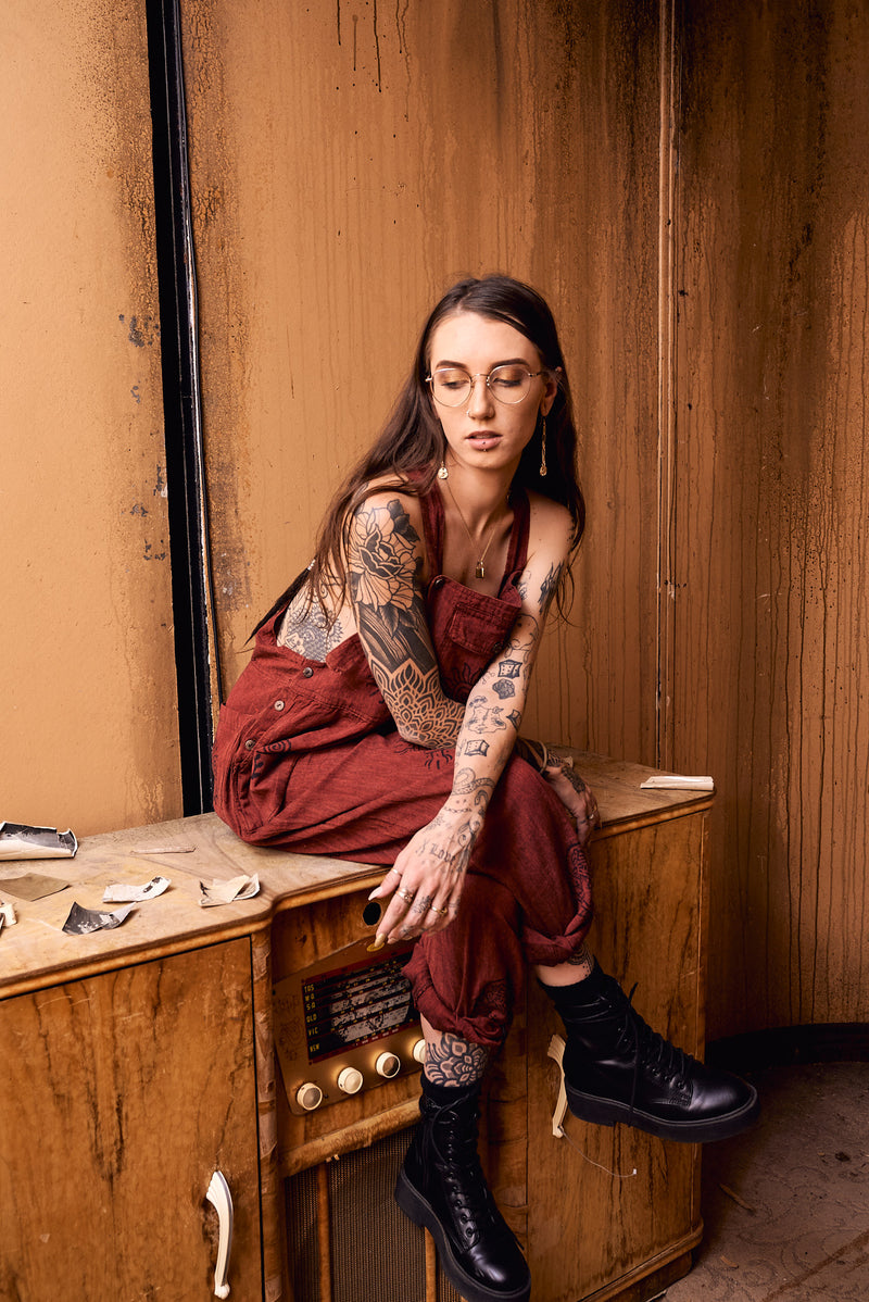 Handmade Nepalese Red Overalls - Hippie Hut Australia