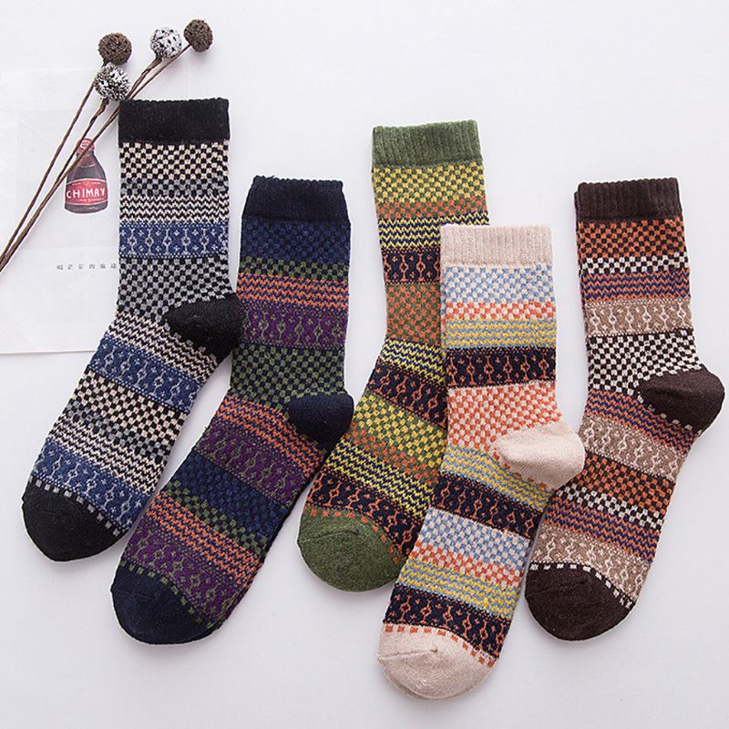 5 Pack Wool Hippie Socks