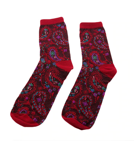 Coral Red Hippie Socks